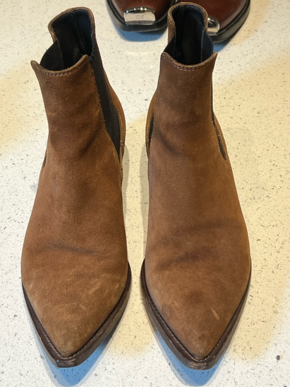Saint Laurent brown suede Chelsea western boots - Picture 2 of 8